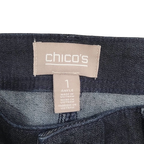 Chico's 'Jessie' Ankle Jeans with GoldFoil Cuffs Size 1 US Size 8 - Picture 3 of 6